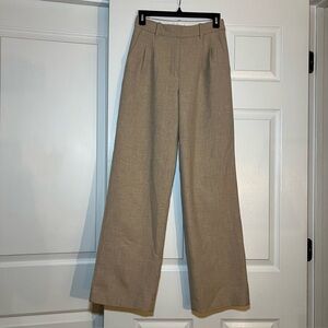 Aritzia Beige Straight Leg Trousers